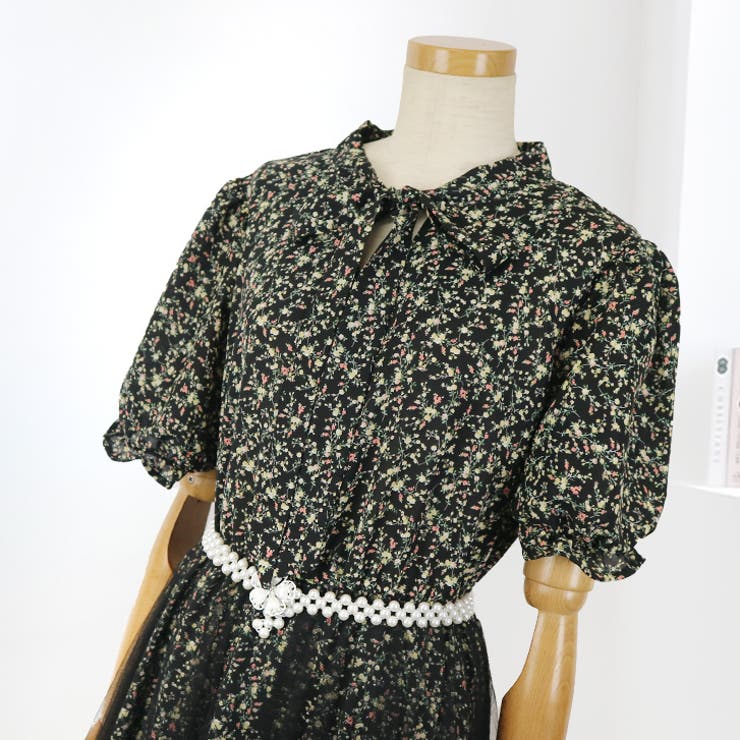 【17511】ふんわりチュールフラワーワンピース	 | SneepDip | 詳細画像4 