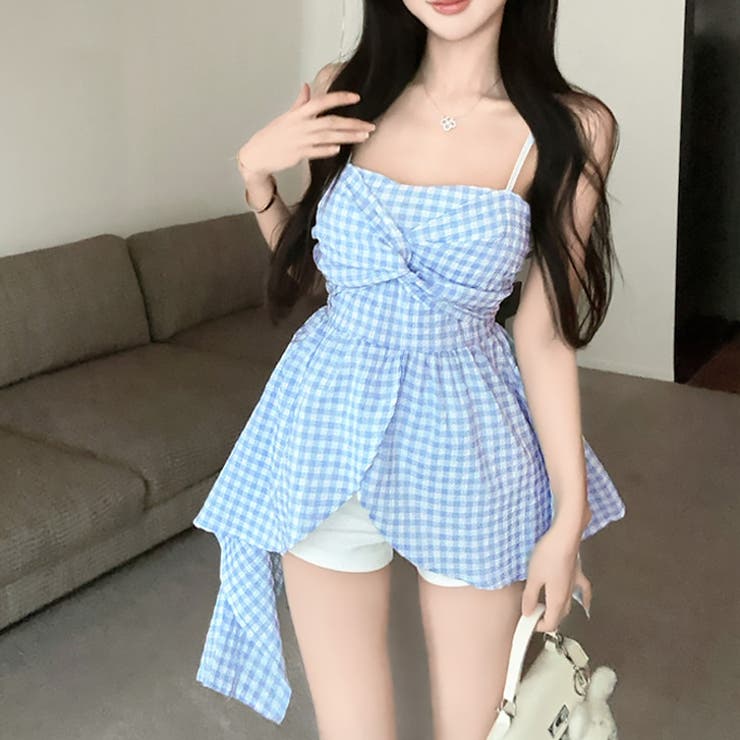 【17520】アンバランスチェックキャミソール	 | SneepDip | 詳細画像3 