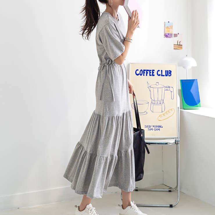 グレー | 【17521】ティアードロングワンピース	 | SneepDip