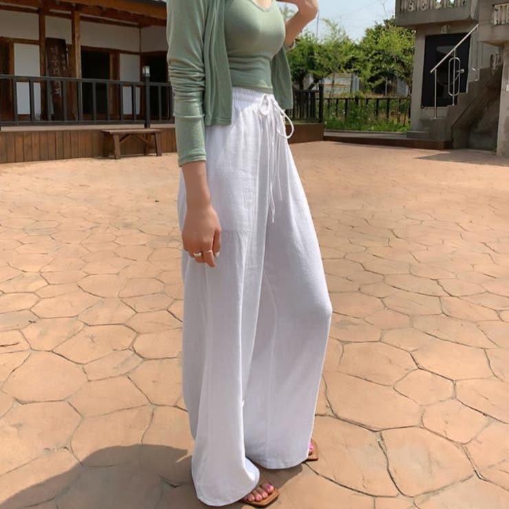 【17522】リネン風ワイドパンツ	 | SneepDip | 詳細画像2 