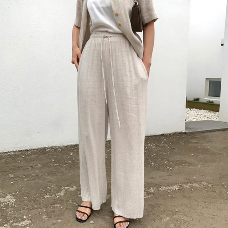 【17522】リネン風ワイドパンツ	 | SneepDip | 詳細画像4 