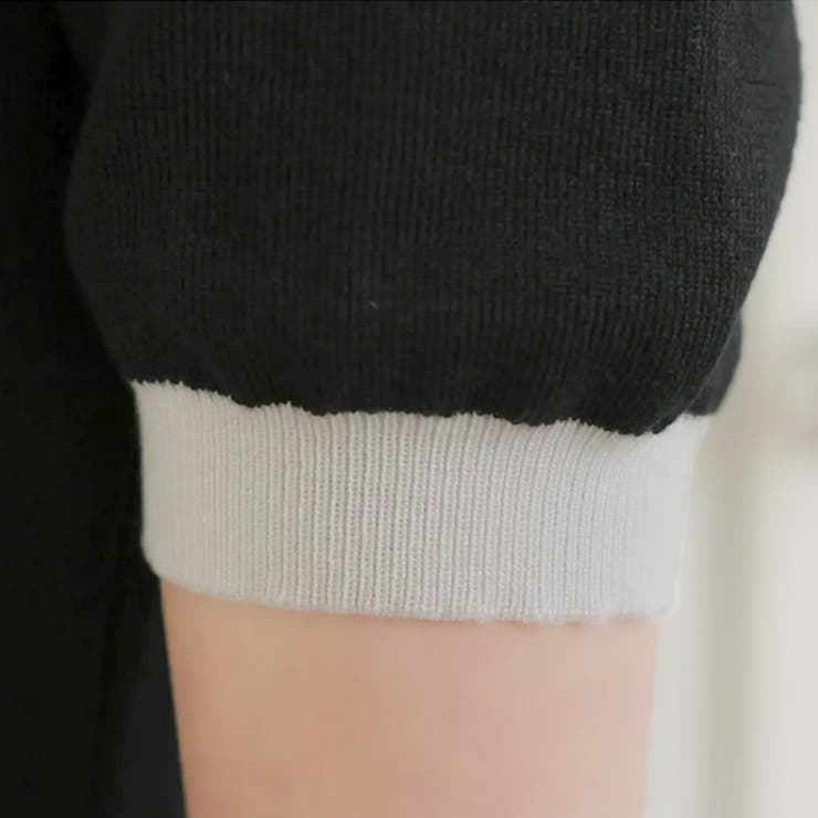 【17524】バイカラーニットポロワンピース	 | SneepDip | 詳細画像8 