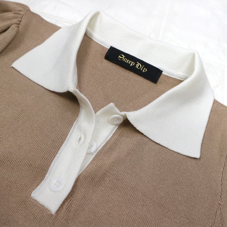 【17524】バイカラーニットポロワンピース	 | SneepDip | 詳細画像10 