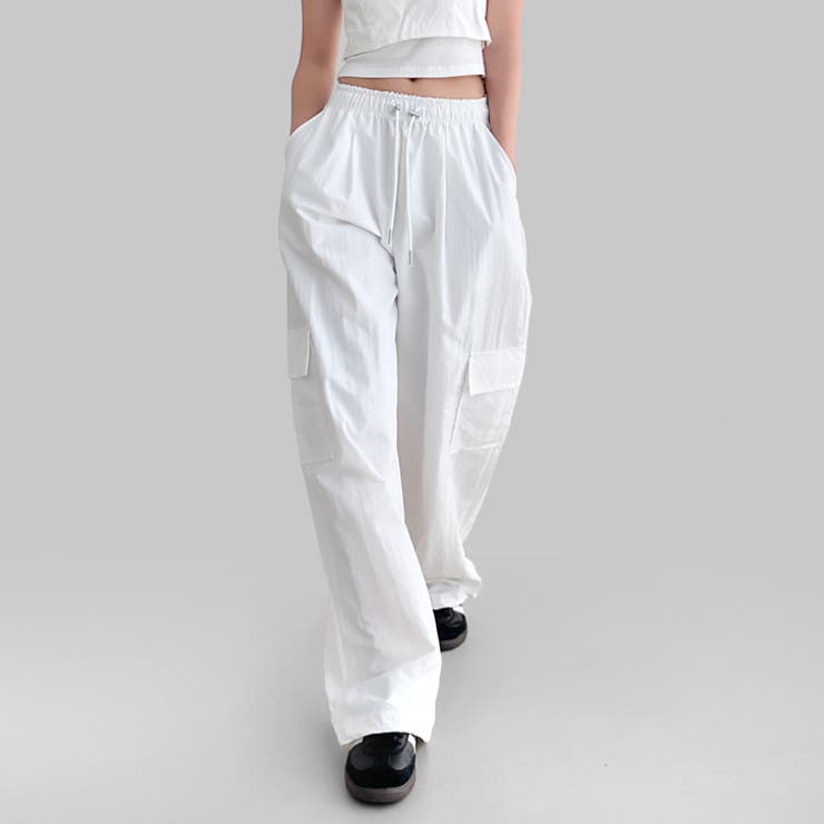 ホワイト | 【17529】ドロストカーゴパンツ	 | SneepDip