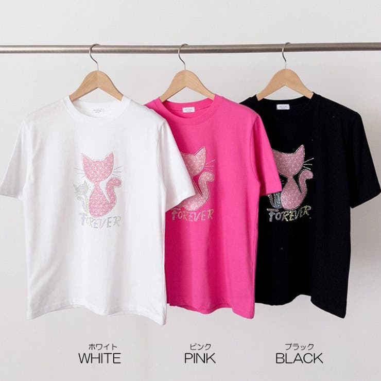 【17530】ラインストーンキャットTシャツ	 | SneepDip | 詳細画像12 