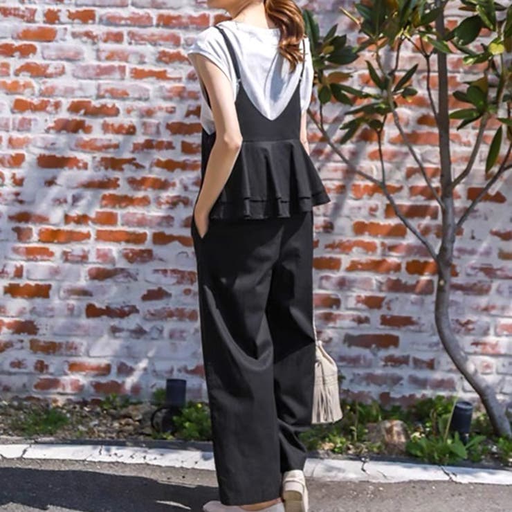 ブラック | 【17532】バックフリルオールインワン	 | SneepDip