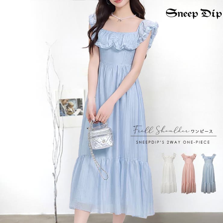 【17533】フリルショルダーロングワンピース	 | SneepDip | 詳細画像1 