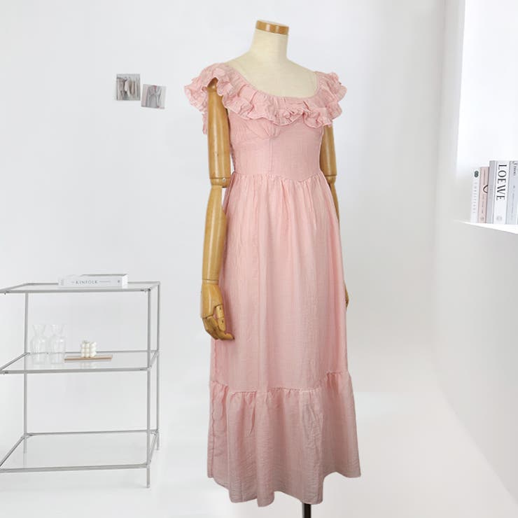 【17533】フリルショルダーロングワンピース	 | SneepDip | 詳細画像3 