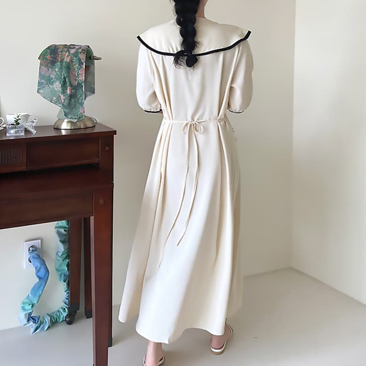 【17534】セーラーカラーロングワンピース	 | SneepDip | 詳細画像3 