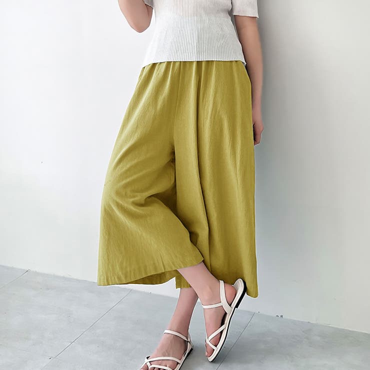 マスタード | 【17548】ワイドガウチョパンツ	 | SneepDip