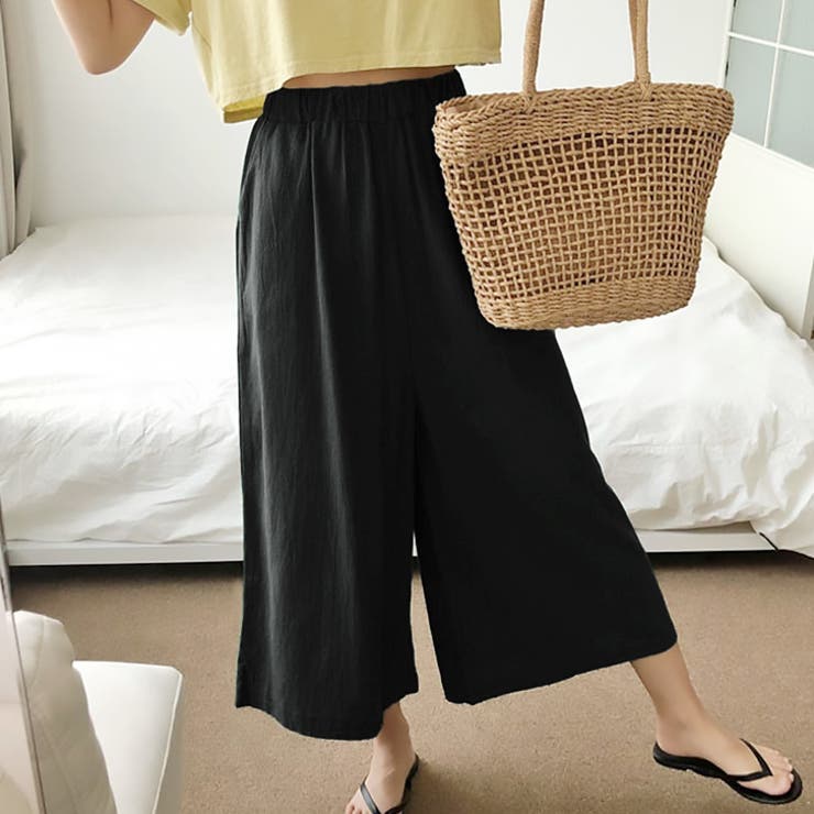 ブラック | 【17548】ワイドガウチョパンツ	 | SneepDip