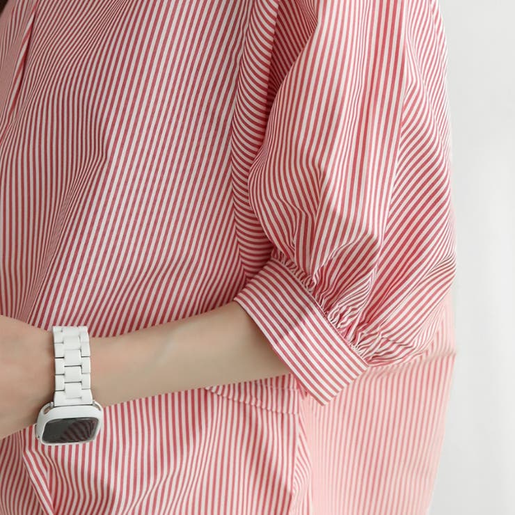 【17549】バルーンスリーブストライプブラウス	 | SneepDip | 詳細画像3 