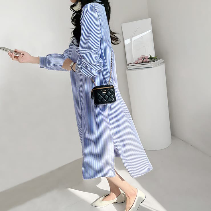 【17560】ストライプシャツワンピース	 | SneepDip | 詳細画像5 