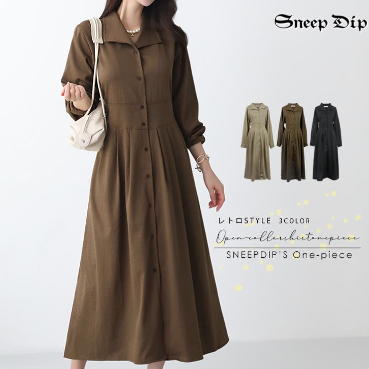【17562】開襟レトロワンピース	 | SneepDip | 詳細画像1 
