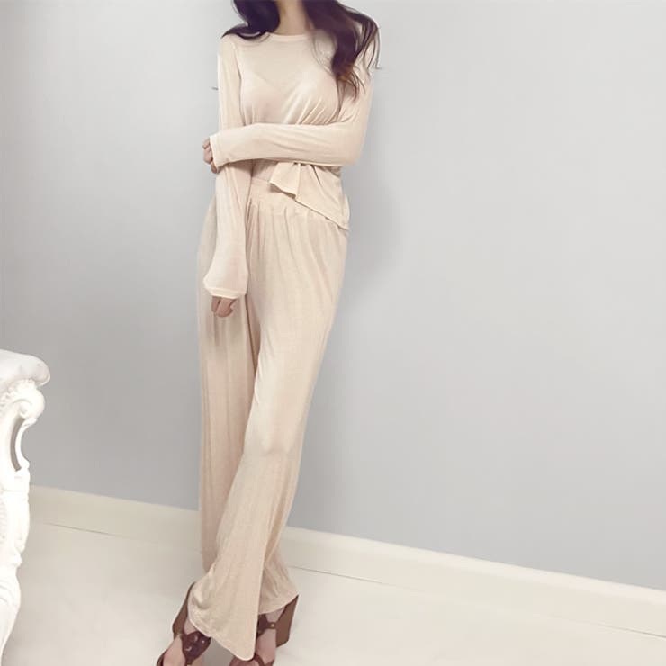 ベージュ | 【17563】カットソー＆パンツSET	 | SneepDip