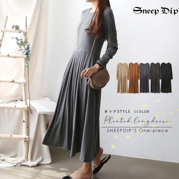 【17565】とろみプリーツワンピース	 | SneepDip | 詳細画像1 