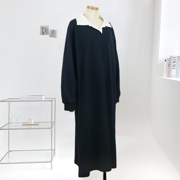 【17568】バイカラーポロシャツワンピース	 | SneepDip | 詳細画像7 