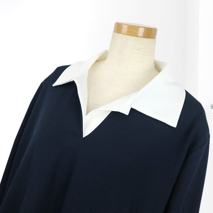 【17568】バイカラーポロシャツワンピース	 | SneepDip | 詳細画像8 