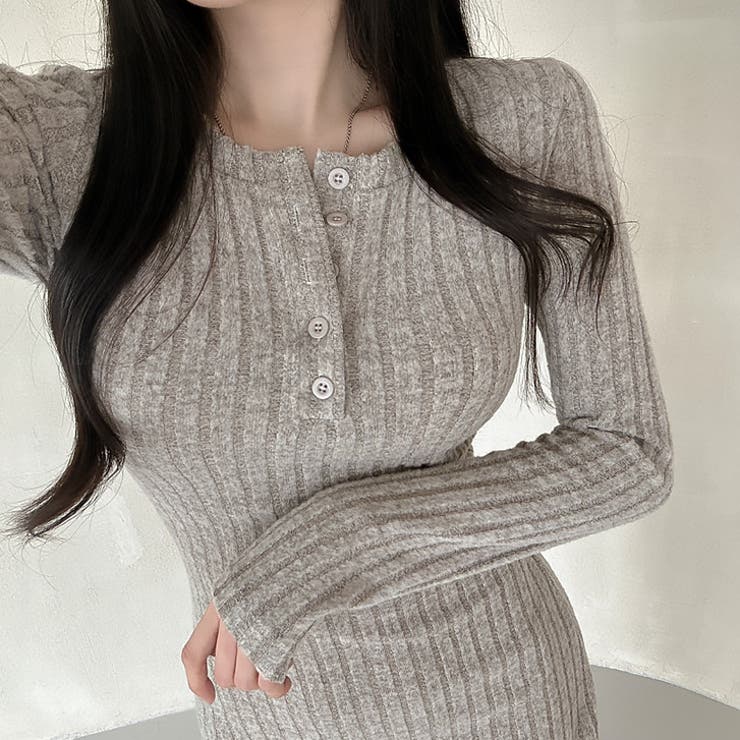 【17576】ふんわり柔らかリブワンピース	 | SneepDip | 詳細画像2 