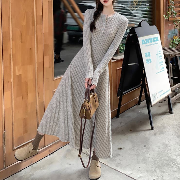 【17576】ふんわり柔らかリブワンピース	 | SneepDip | 詳細画像3 