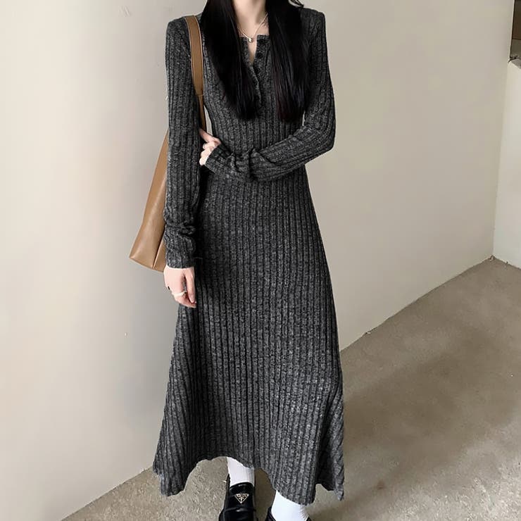 【17576】ふんわり柔らかリブワンピース	 | SneepDip | 詳細画像4 