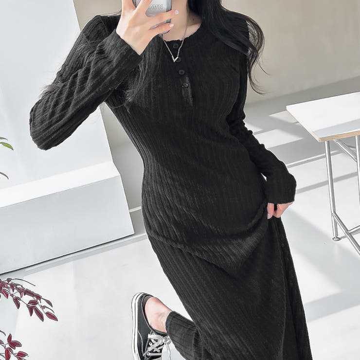 【17576】ふんわり柔らかリブワンピース	 | SneepDip | 詳細画像6 