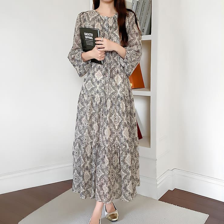 【17577】レトロペイズリーロングワンピース	 | SneepDip | 詳細画像2 