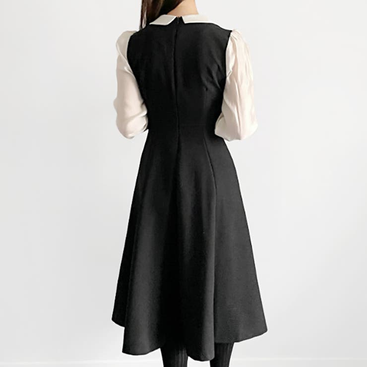 17580】バイカラーロングワンピース [品番：ASHW0001764