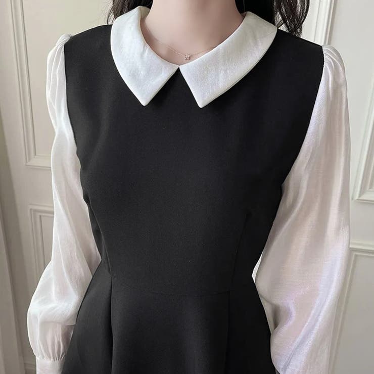 【17580】バイカラーロングワンピース	 | SneepDip | 詳細画像5 