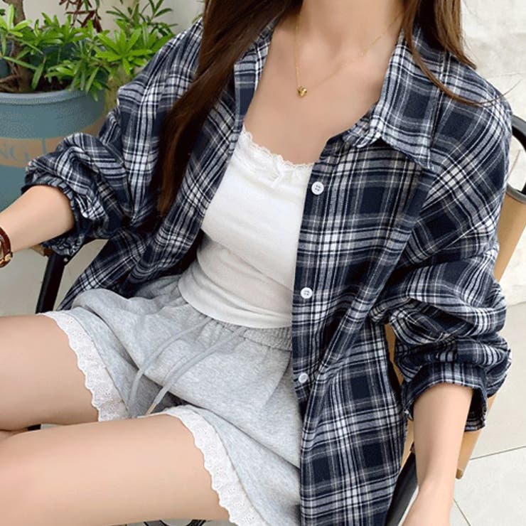 ネイビー | 【17587】チェックネルシャツ	 | SneepDip