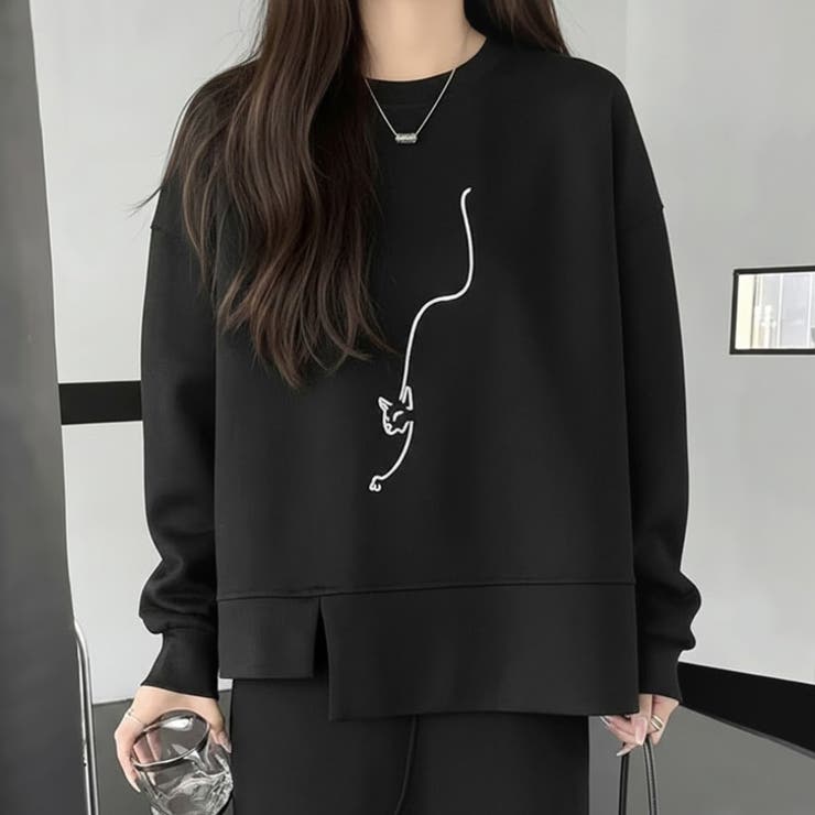 【17588】アシンメトリーCATスウェット	 | SneepDip | 詳細画像5 