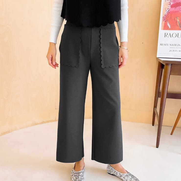 チャコールグレー | 【17590】ポケットフリルパンツ	 | SneepDip