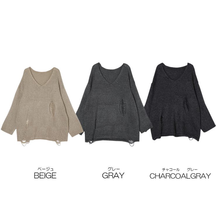 【17592】ダメージルーズフィットニット	 | SneepDip | 詳細画像11 