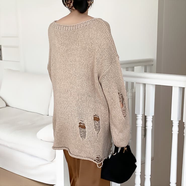 【17592】ダメージルーズフィットニット	 | SneepDip | 詳細画像3 