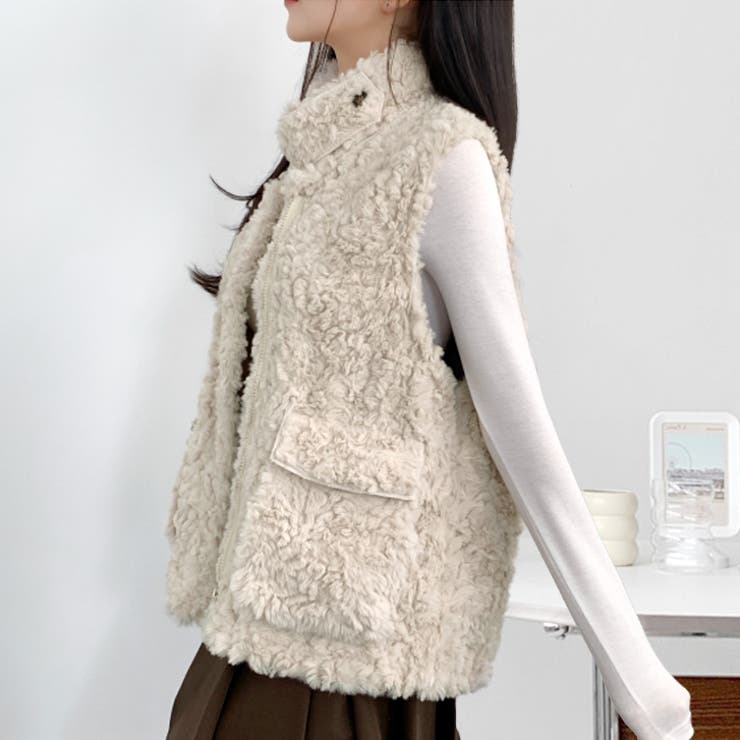 アイボリー | 【17596】エコファーベスト	 | SneepDip