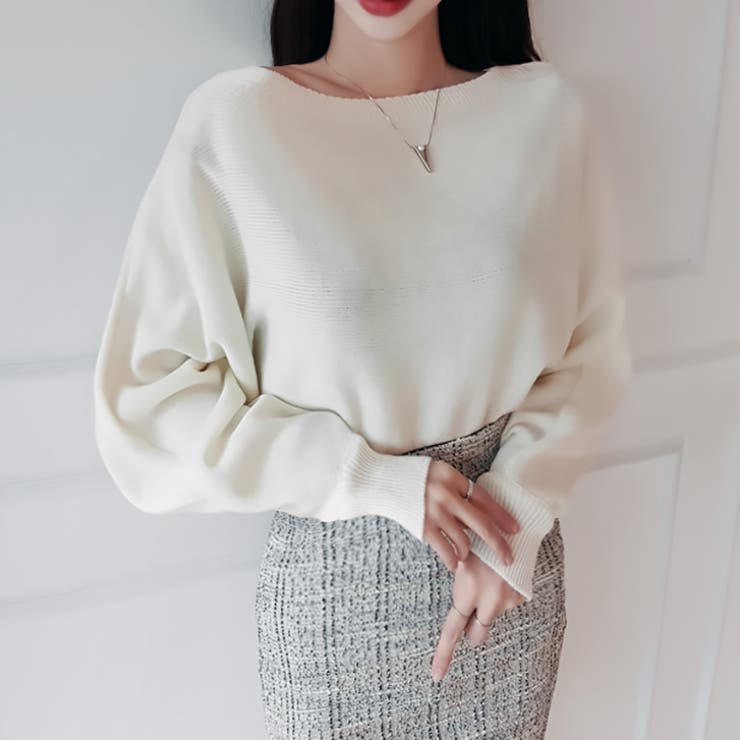 ホワイト | 【17599】ドルマンスリーブニット	 | SneepDip