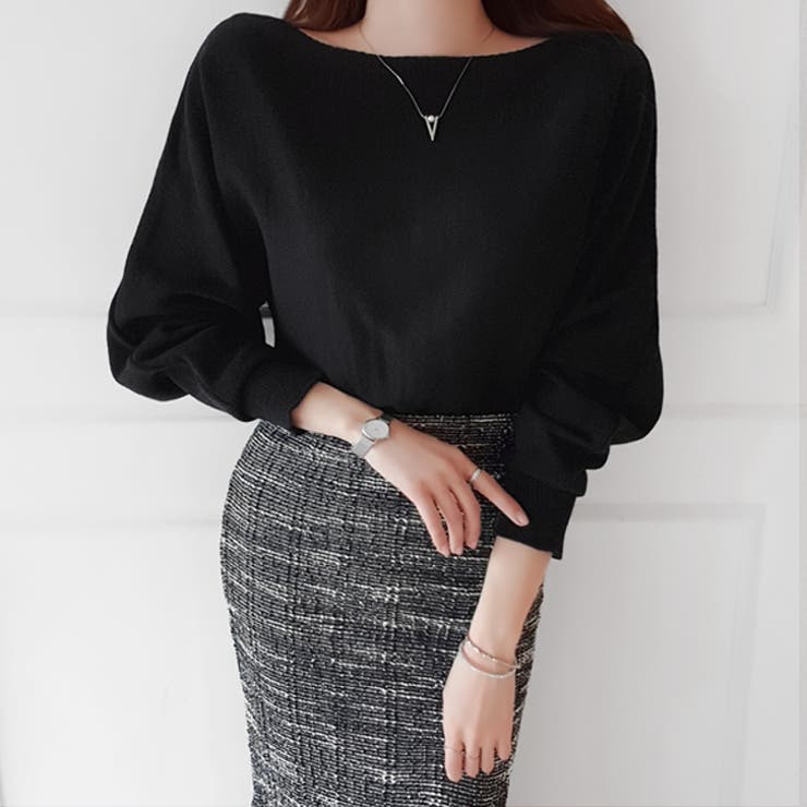 ブラック | 【17599】ドルマンスリーブニット	 | SneepDip