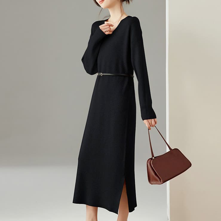 【17600】ベルト付きニットワンピース	 | SneepDip | 詳細画像4 