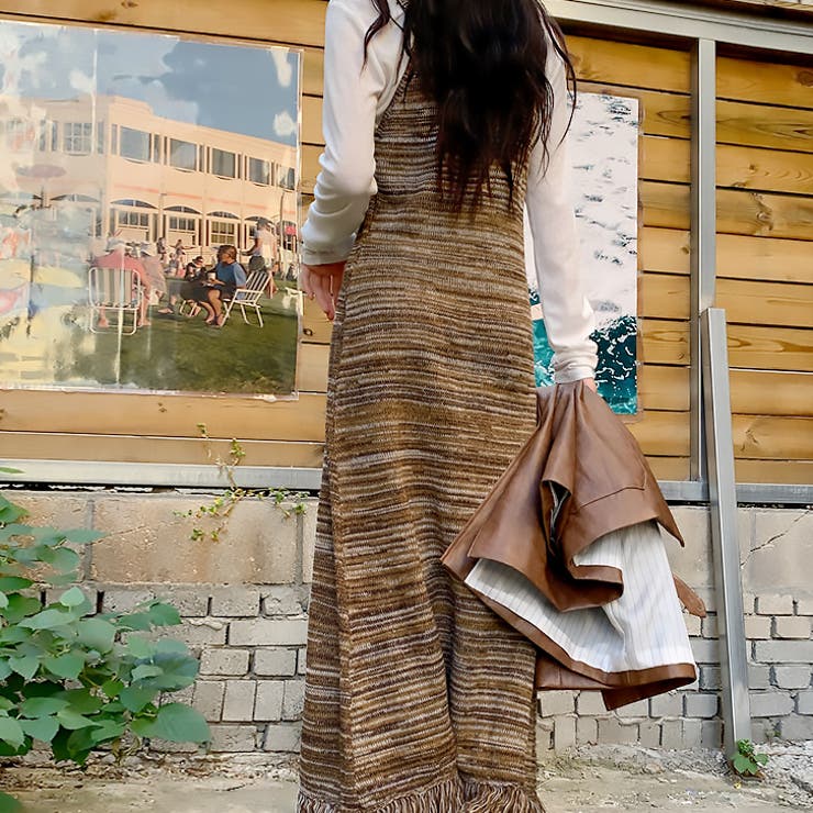 【17601】マルチカラーニットキャミロングワンピース | SneepDip | 詳細画像3 