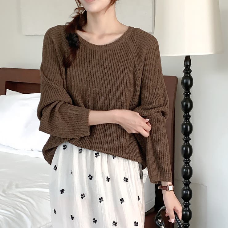 ブラウン | 【17603】バックスリットニット	 | SneepDip