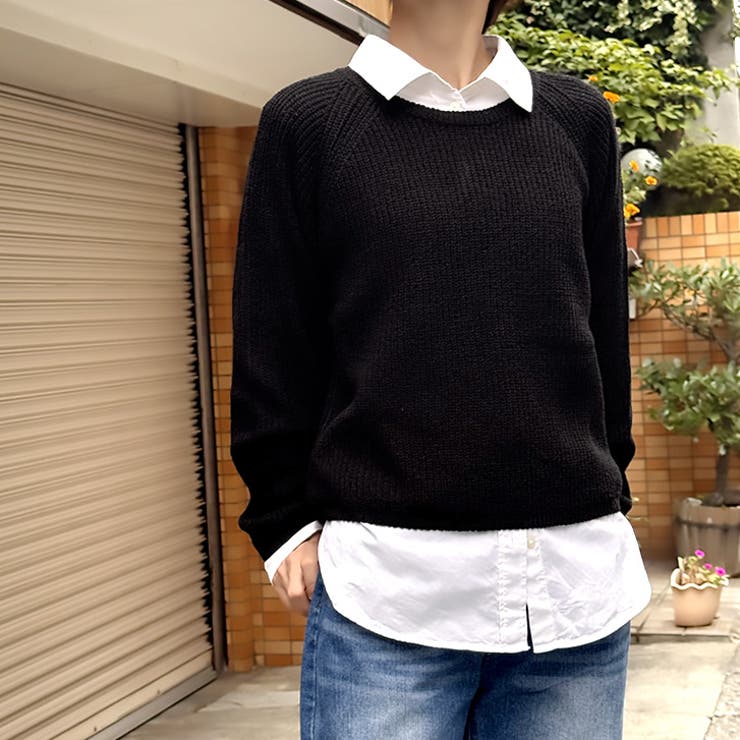 ブラック | 【17603】バックスリットニット	 | SneepDip