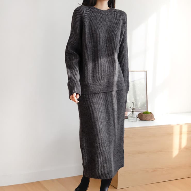 グレー | 【17604】ニットトップス＆スカート	 | SneepDip