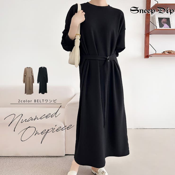 【17606】ニュアンスベルトワンピース	 | SneepDip | 詳細画像1 