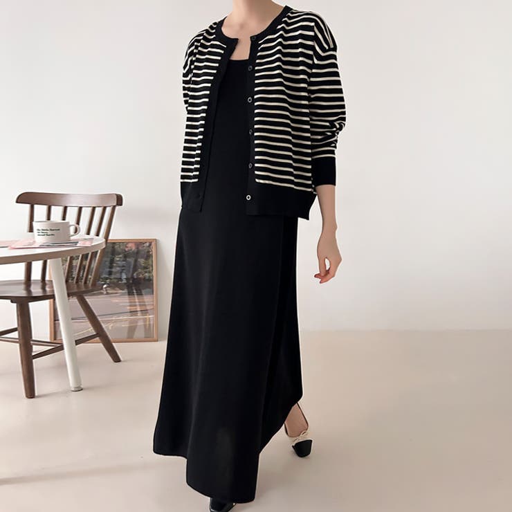 【17607】ボーダーカーデ＆ワンピース	 | SneepDip | 詳細画像4 