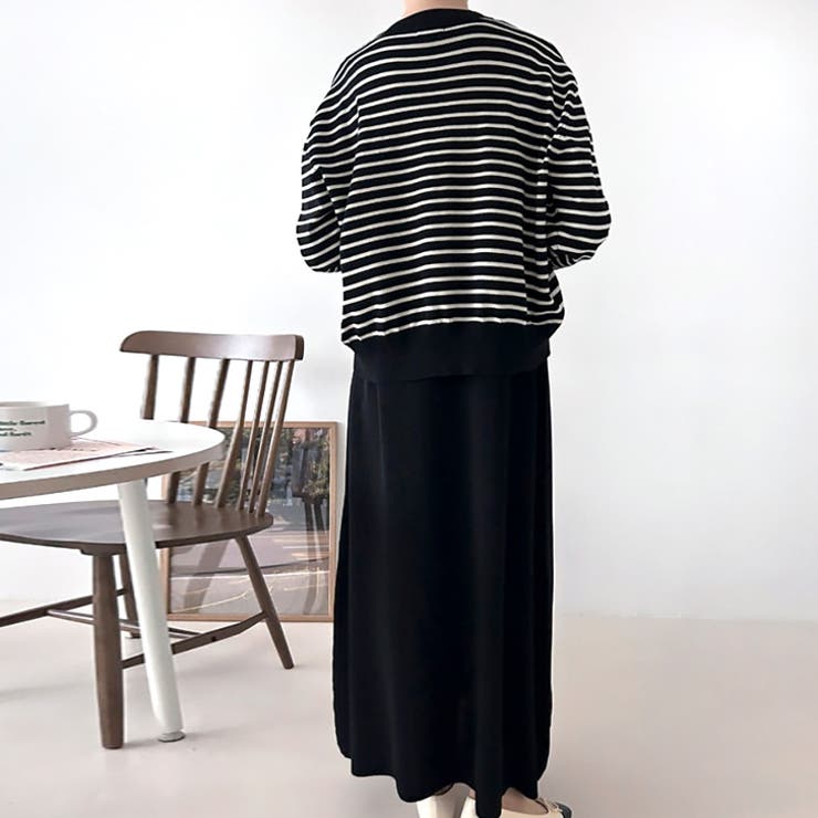 【17607】ボーダーカーデ＆ワンピース	 | SneepDip | 詳細画像5 