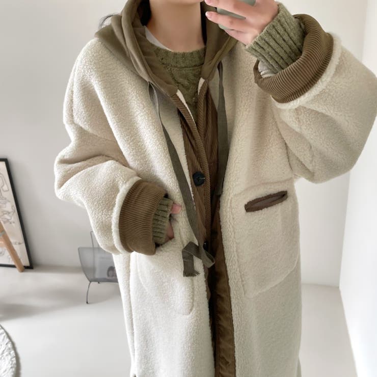 【17608】ボアロングコート	 | SneepDip | 詳細画像2 