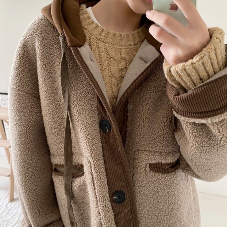 ベージュ | 【17608】ボアロングコート	 | SneepDip