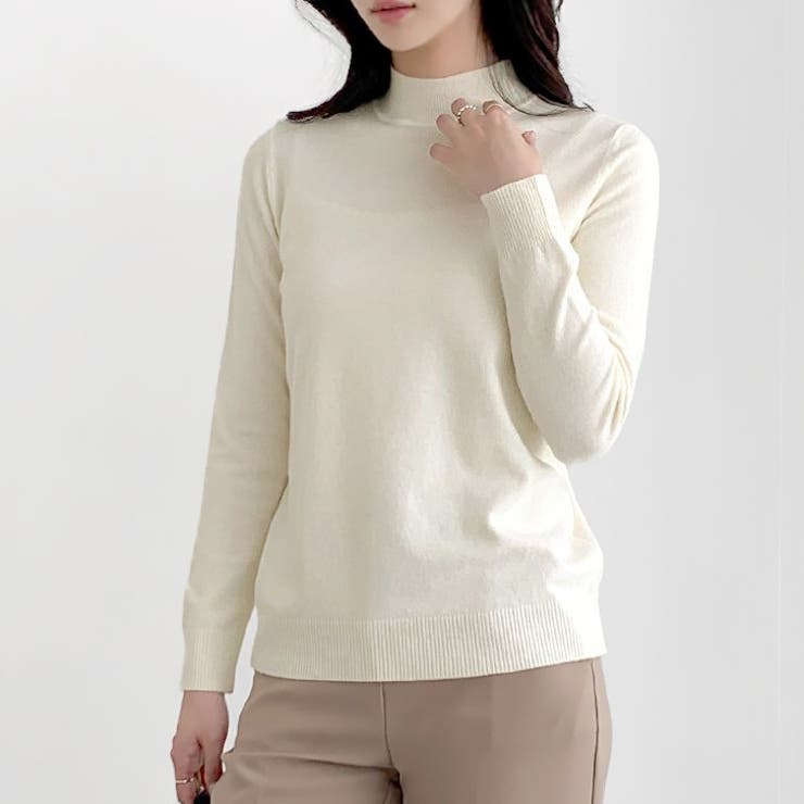 アイボリー | 【17614】セミタートルニット	 | SneepDip