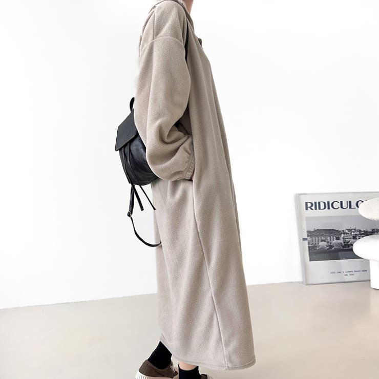 ベージュ | 【17616】ハーフジップロングワンピース | SneepDip