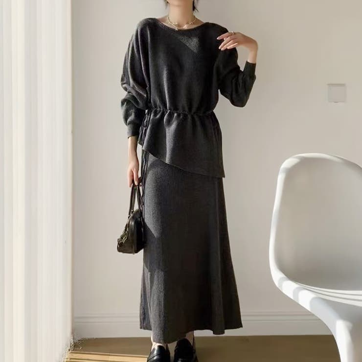 グレー | 【17617】アンバランスニットセットアップ	 | SneepDip